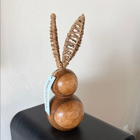Rustic Brown Wooden Bunny Decor - Picture 3 of 4